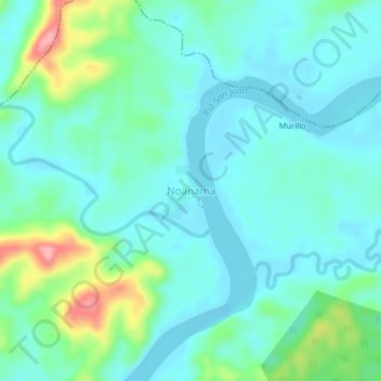 Topografisk kart Noanama, høyde, relieff