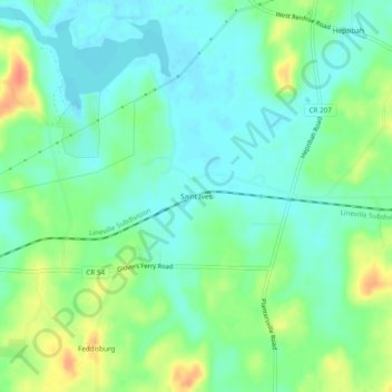 Topografisk kart Saint Ives, høyde, relieff