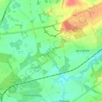 Topografisk kart Rankeilour, høyde, relieff