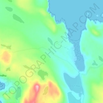 Topografisk kart Achnahaird, høyde, relieff