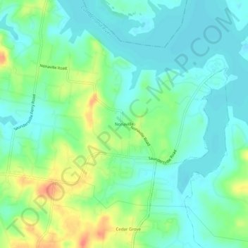 Topografisk kart Nonaville, høyde, relieff
