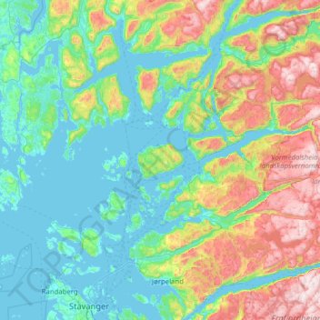 Topografisk kart Ombo, høyde, relieff