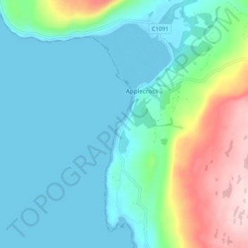 Topografisk kart Milltown, høyde, relieff