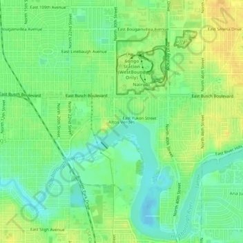 Topografisk kart Altos Verdes, høyde, relieff
