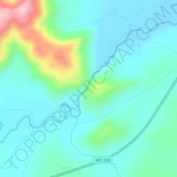 Topografisk kart Devils Gate, høyde, relieff