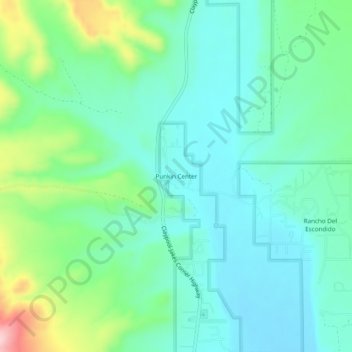 Topografisk kart Punkin Center, høyde, relieff