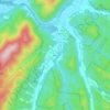 Topografisk kart Alvon, høyde, relieff