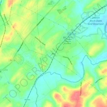 Topografisk kart Bair, høyde, relieff