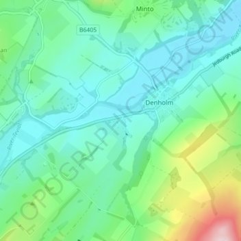 Topografisk kart Honeyburn, høyde, relieff