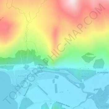 Topografisk kart Craig Varr, høyde, relieff