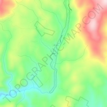 Topografisk kart Dixie, høyde, relieff