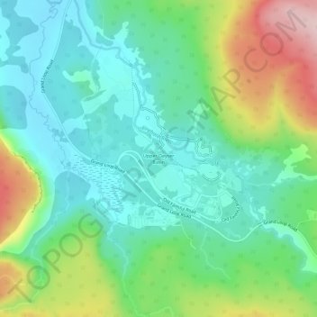 Topografisk kart Upper Geyser Basin, høyde, relieff