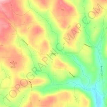 Topografisk kart Riggs, høyde, relieff