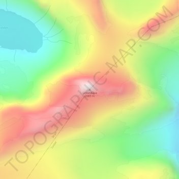 Topografisk kart Lodalskåpa, høyde, relieff