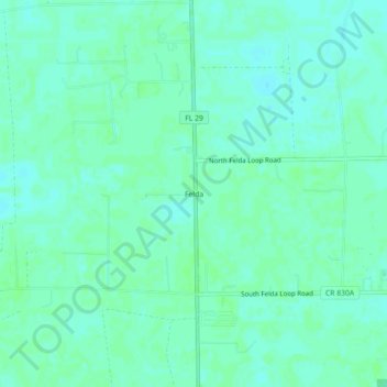 Topografisk kart Felda, høyde, relieff