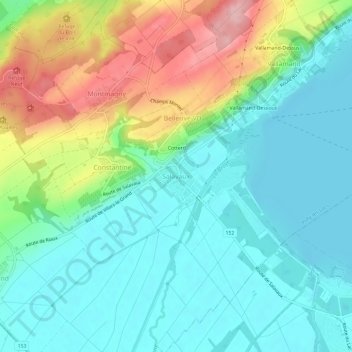 Topografisk kart Salavaux, høyde, relieff