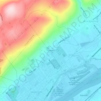 Topografisk kart Dickville, høyde, relieff