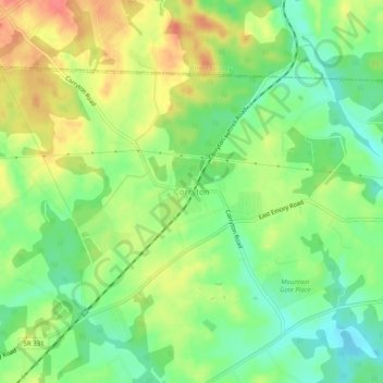 Topografisk kart Corryton, høyde, relieff