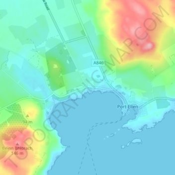 Topografisk kart Imeraval, høyde, relieff