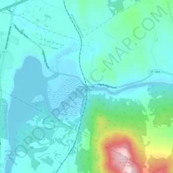 Topografisk kart East Georgia, høyde, relieff