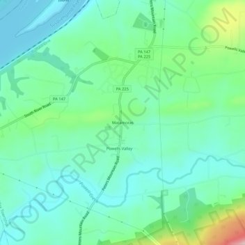 Topografisk kart Matamoras, høyde, relieff