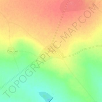 Topografisk kart Zion, høyde, relieff