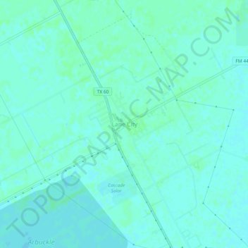 Topografisk kart Lane City, høyde, relieff