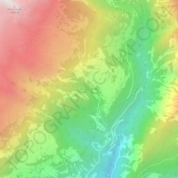 Topografisk kart Mayens de My, høyde, relieff