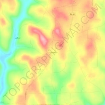 Topografisk kart Lucinda, høyde, relieff