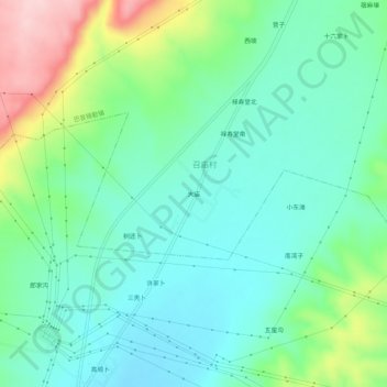 Topografisk kart Damiao, høyde, relieff