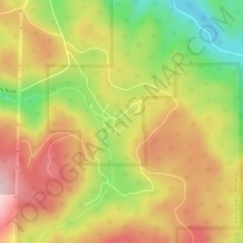 Topografisk kart Camp Wilkerson, høyde, relieff