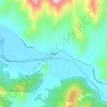 Topografisk kart Applegate, høyde, relieff