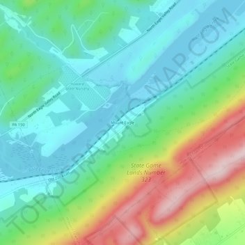Topografisk kart Mount Eagle, høyde, relieff
