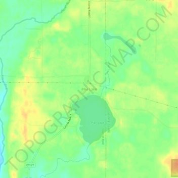 Topografisk kart Pike Lake, høyde, relieff