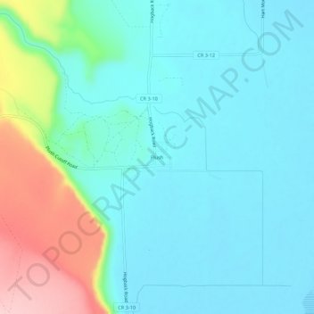 Topografisk kart Plush, høyde, relieff