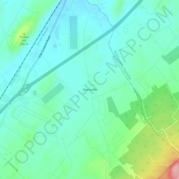 Topografisk kart Mainsville, høyde, relieff