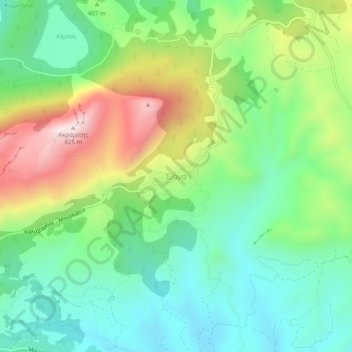 Topografisk kart Σιάνα, høyde, relieff