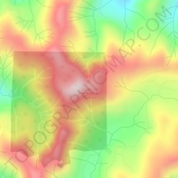 Topografisk kart The Rockies, høyde, relieff
