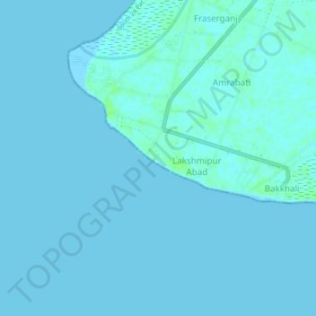 Topografisk kart Bakkhali, høyde, relieff