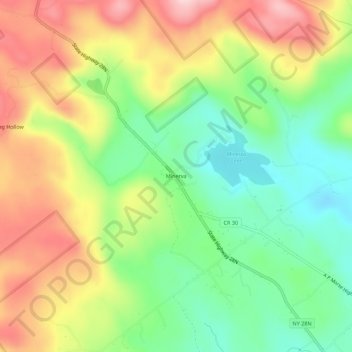Topografisk kart Minerva, høyde, relieff