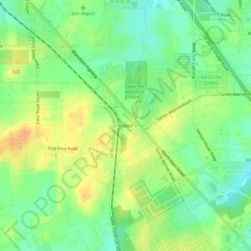 Topografisk kart Bisbee, høyde, relieff