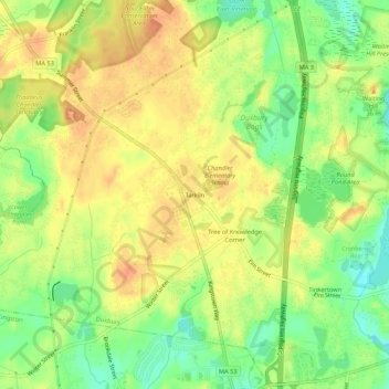 Topografisk kart Tarkiln, høyde, relieff