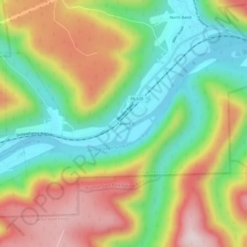 Topografisk kart Farwell, høyde, relieff