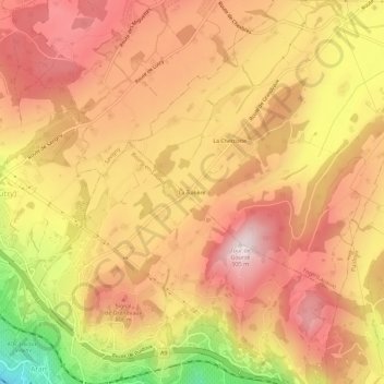 Topografisk kart La Tuilière, høyde, relieff