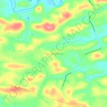 Topografisk kart North Heidelberg, høyde, relieff