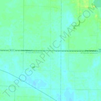 Topografisk kart Shennington, høyde, relieff