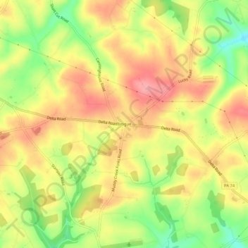 Topografisk kart Brogue, høyde, relieff