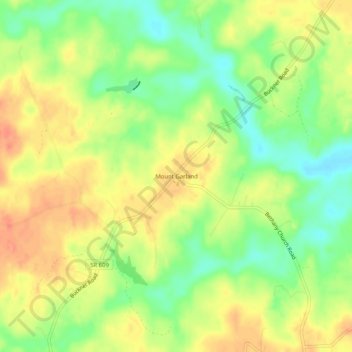 Topografisk kart Mount Garland, høyde, relieff