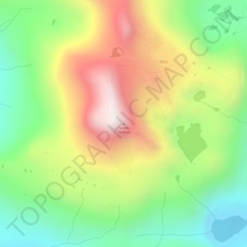 Topografisk kart Snota, høyde, relieff