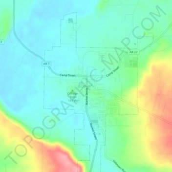 Topografisk kart Dover, høyde, relieff